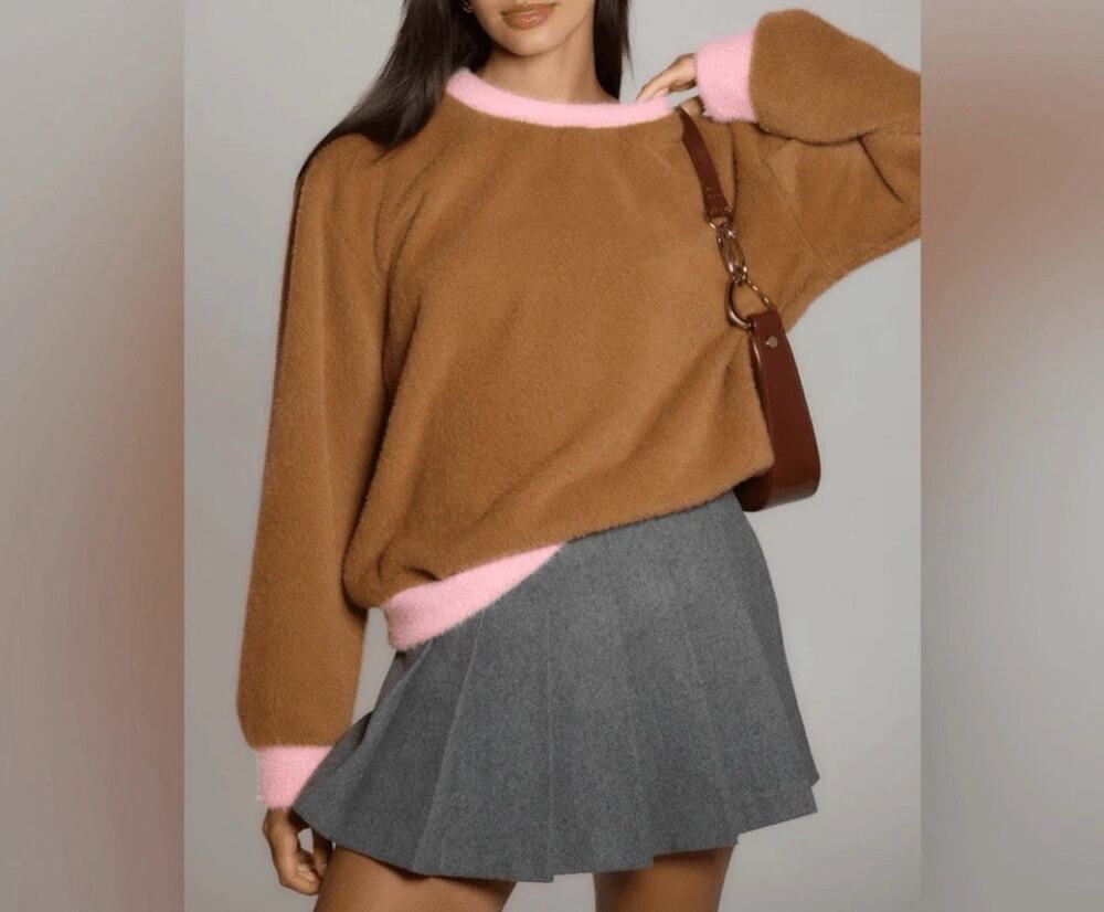 Anthropologie Maeve Cozy Ringer Sweater size Large